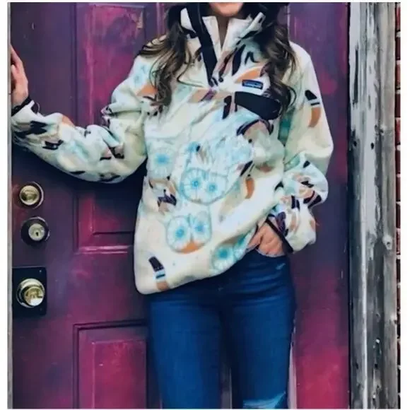 Patagonia Synchilla Snap-T Fleece Harvest Moon Owl Size Large - Picture 2 of 12